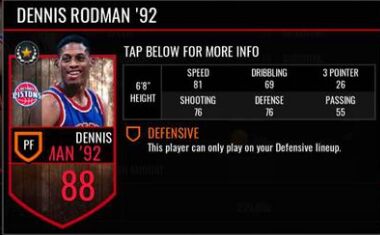 NBA Live Mobile Dennis Rodman